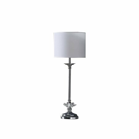 CLING 25.5 in. Buffet Crystal Floral Chrome Metal Table Lamp CL3116601